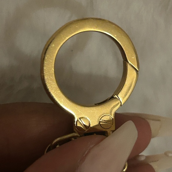Celine Gold Logo Key Holder & Bag Charm - Picture 5 of 11